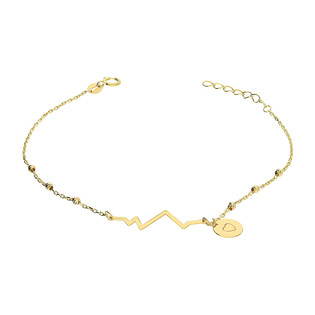 Bransoleta złota puls i blaszka z sercem/rolo AR VX5FOR6B7890-II-DC próba 585