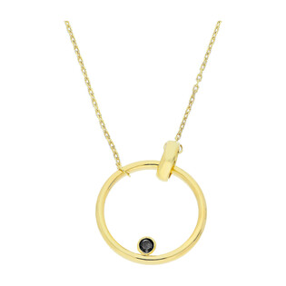 Naszyjnik złoty klanówka koła i czarna cyrkonia/rolo AR VXXFFOR6N8127-FO próba 375