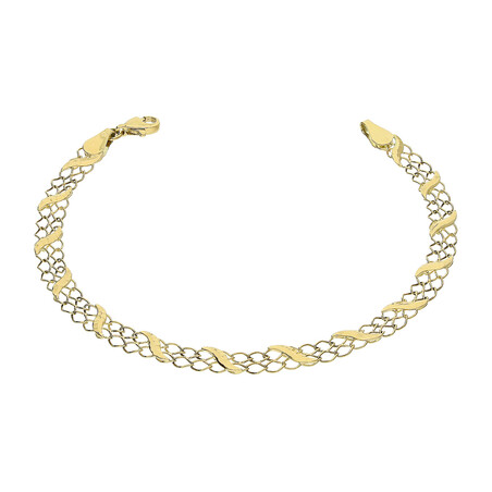 Bransoleta złota grawerowane fale na siatce AR X3FOR11B0022-DC próba 585