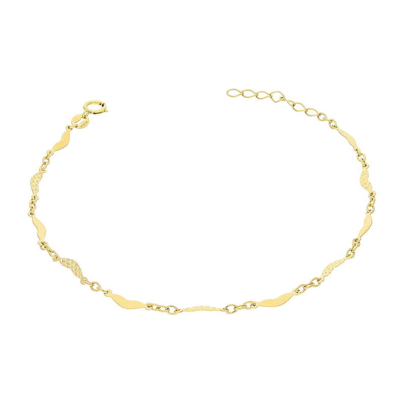 Bransoleta złota blaszki fale z serc AR X3JB1286-IV-DC próba 375