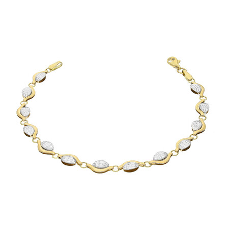 Bransoleta złota grawerowane owale w fali AR X3OSB201699-YW-DC próba 585