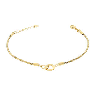 Bransoleta złota klanówka kółko i serce próba 375