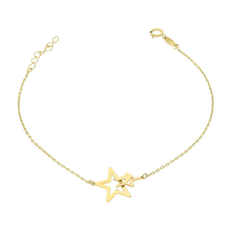 Bransoleta złota klanówka połączone gwiazdki/rolo AR X6FOR6B5321-III próba 585