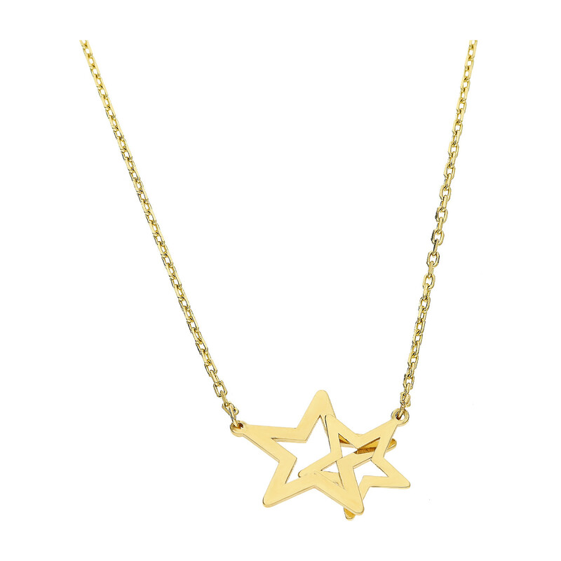 Naszyjnik złoty połączone gwiazdki/rolo AR X6FOR6N5321-II próba 585