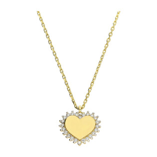 Naszyjnik złoty serce blask z rzędem cyrkonii/rolo AR XXFFOR6N208213-III-YW-FCZ próba 375