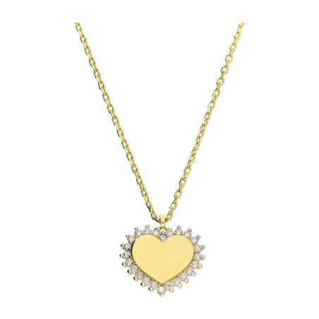 Naszyjnik złoty serce blask z rzędem cyrkonii/rolo AR XXFFOR6N208213-III-YW-FCZ próba 375