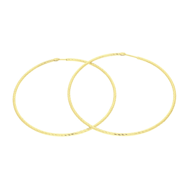 Kolczyki złote kółka szarniry 55mm grawerowane BC KSZ-50mm-1,5 dis próba 585