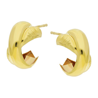 Kolczyki złote półkółka z plecionką/sztyft AR XXHE13530-DC próba 375