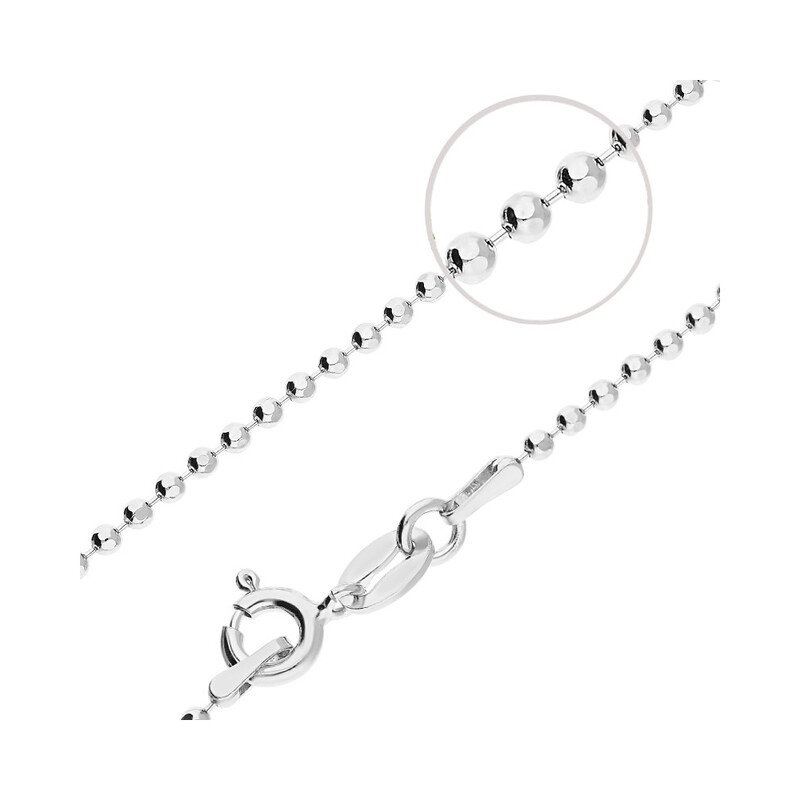 Łańcuszek srebrny bead NI 1580-150 ROD próba 925