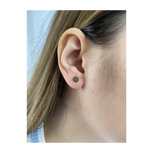 Kolczyki złote kwiatki zdobione kolorowymi cyrkoniami nr MZ T5-ES-931-CZ próba 585