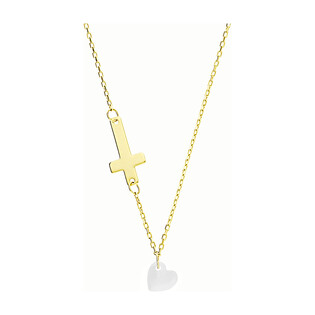 Naszyjnik serce blask z fasetowaną cyrkonią/anker LP 47K40-FON0151-Y próba 375