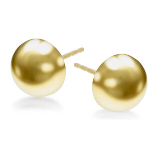 Kolczyki złote półkulki 8mm  gładkie zapinane sztyft próba 585
