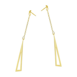 Kolczyki pozłacane trójkąt na łańcuszku rolo/sztyft A6 07180479-00 próba 925