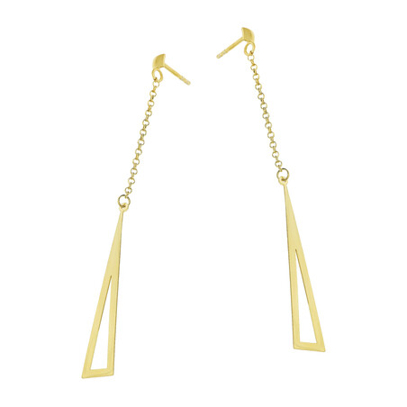 Kolczyki pozłacane trójkąt na łańcuszku rolo/sztyft A6 07180479-00 próba 925