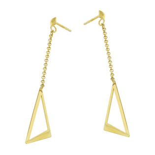 Kolczyki pozłacane trójkąt na łańcuszku rolo/sztyft A6 07180481-00 próba 925