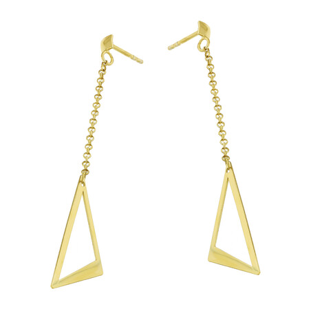 Kolczyki pozłacane trójkąt na łańcuszku rolo/sztyft A6 07180481-00 próba 925
