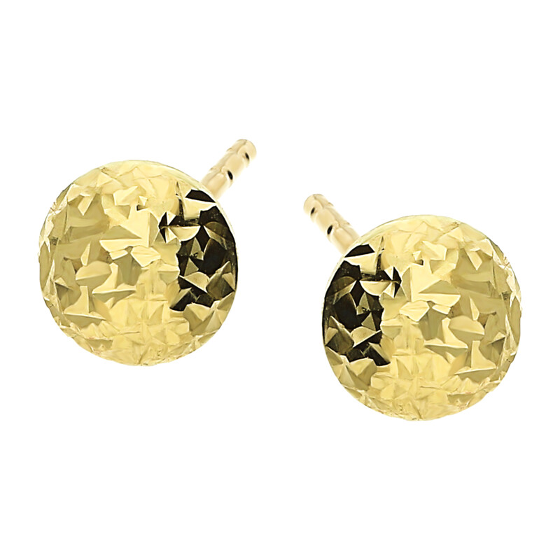 Kolczyki złote grawerowane półkulki 5mm/sztyft AR BSC4-DCHBE0005MM-3 próba 375