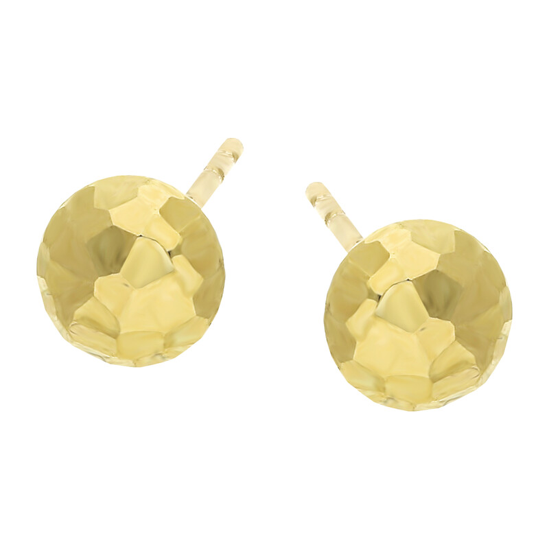 Kolczyki złote grawerowana pinezka 5mm/sztyft AR BSC4-DCNSE8564-2 próba 375