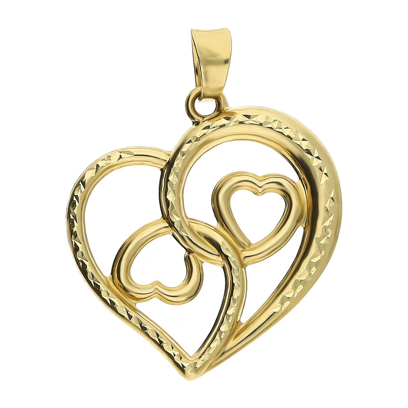 Serduszko złote ażurowe zaplecione serca AR BSC50-DC1STP14316-2 próba 375