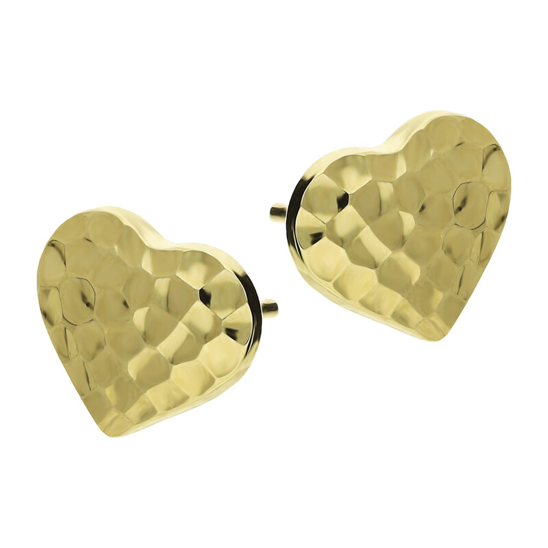 Kolczyki złote grawerowane serce/sztyft AR BSC50-DCSE8802-2 próba 585