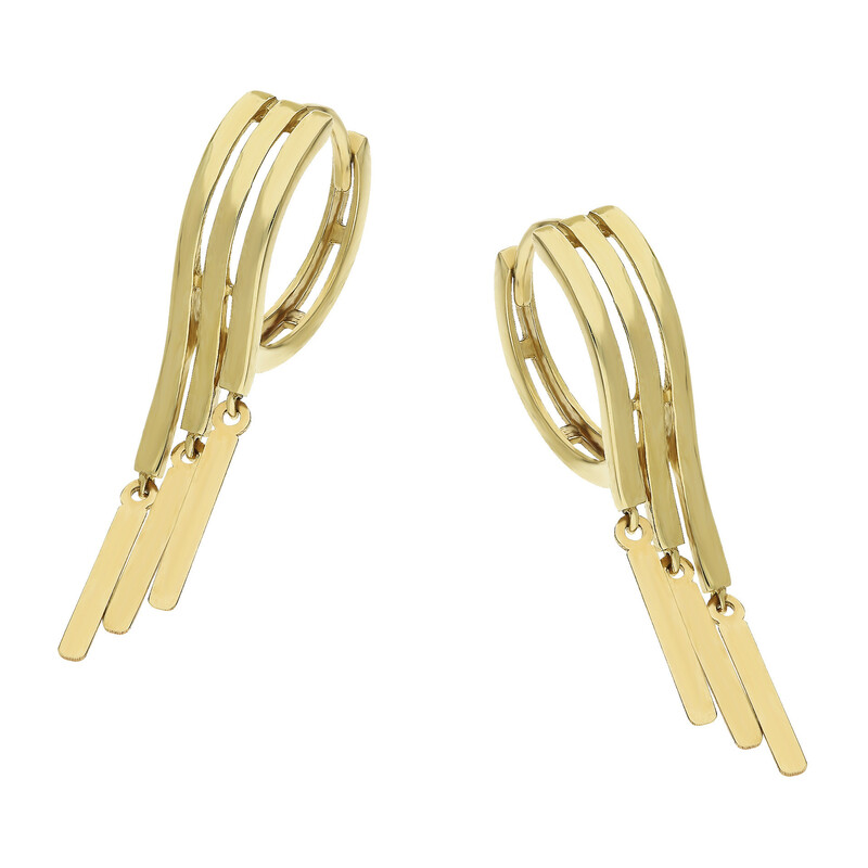 Kolczyki złote ażurowe kółko z blaszkami AR XNHUE2188 próba 375