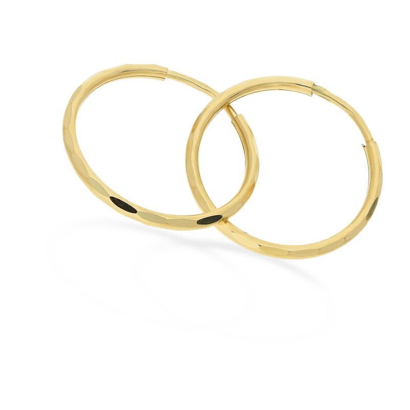 Kolczyki złote kółka szarniry 20mm grawerowane  BC KSZ-20mm-1,5 dis próba 585