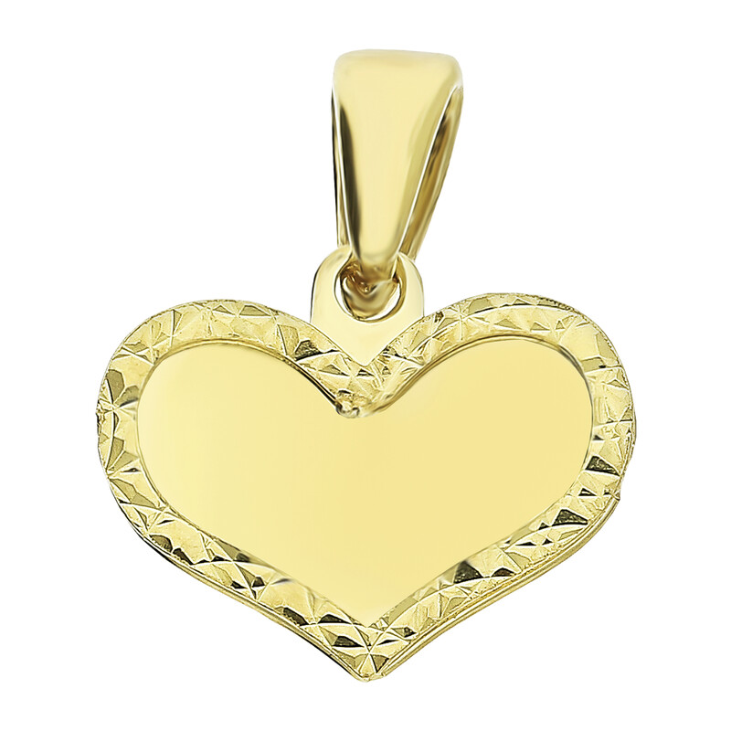 Serduszko złote z grawerem zewnątrz DJ314 próba 585