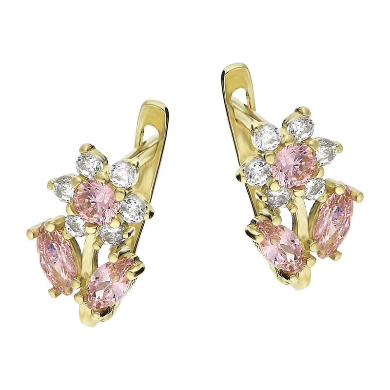 Złote kolczyki dla dziewczynki kwiatek - JubilerSezam.pl