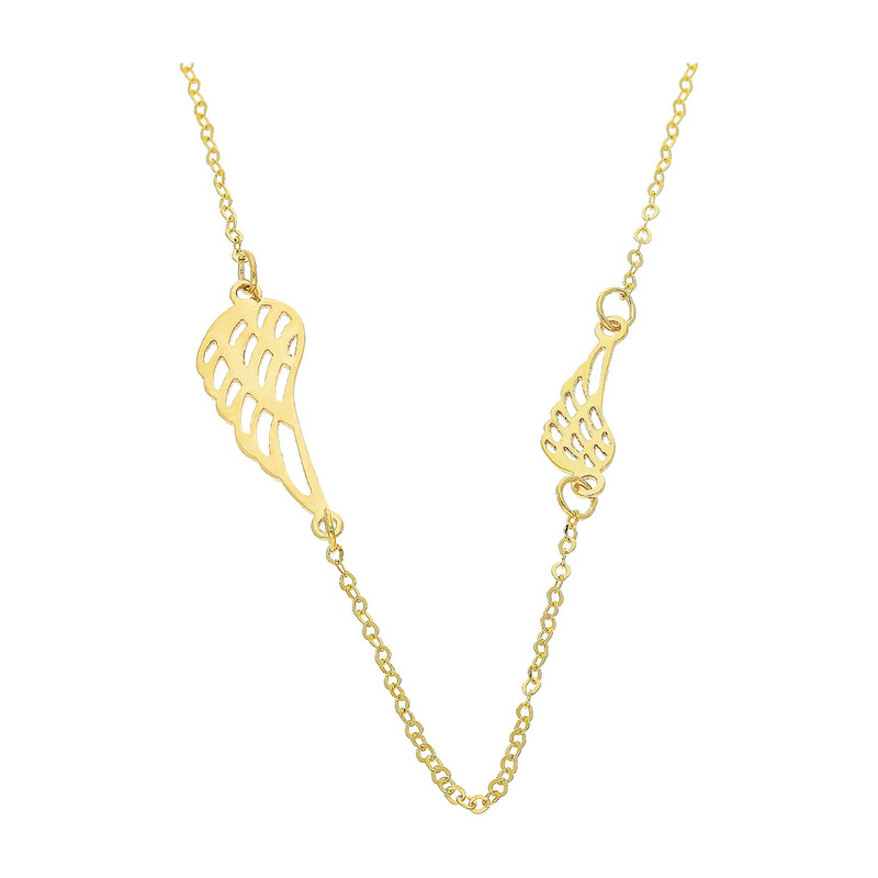 Naszyjnik złoty z dwoma ażurowymi skrzydłami/rolo BC98 próba 585