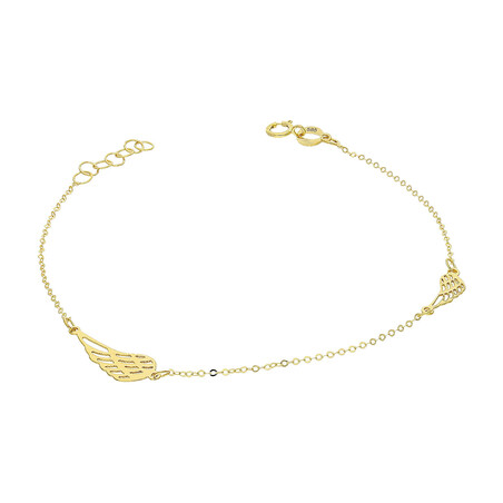 Bransoleta złota z dwoma ażurowymi skrzydłami/rolo BC98 próba 585