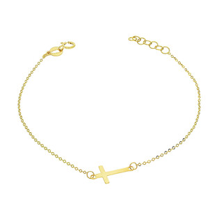Bransoleta złota krzyżyk/rolo BC100 próba 585