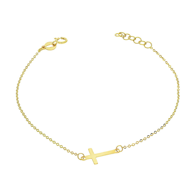 Bransoleta złota krzyżyk/rolo BC100 próba 585