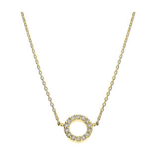 Naszyjnik złoty oponka z białymi cyrkoniami/anker DJ 0031 próba 585