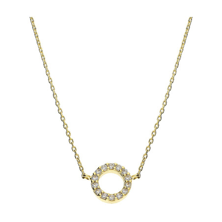 Naszyjnik złoty oponka z białymi cyrkoniami/anker DJ 0031 próba 585