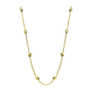 Naszyjnik złoty grawerowane kulki/anker MZ T23-N-0218-48-DC-(2mm) próba 585