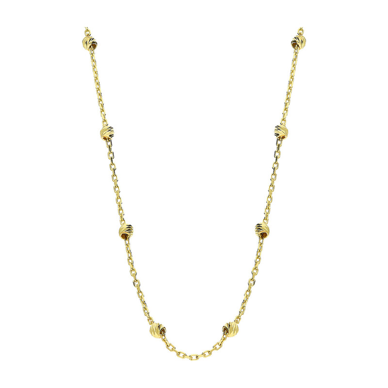 Naszyjnik złoty grawerowane kulki/anker MZ T23-N-0218-48-DC-(2mm) próba 585