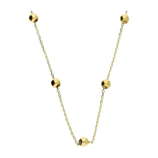 Naszyjnik złoty z gładkimi kulkami/anker MZ T23-N-BC-1 próba 375