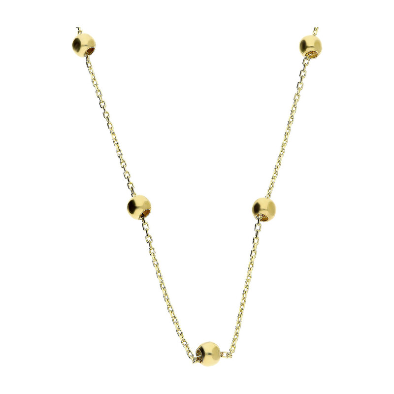 Naszyjnik złoty z gładkimi kulkami/anker MZ T23-N-BC-1 próba 375