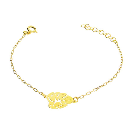 Bransoleta pozłacana liść monstery/anker PW376 GOLD próba 925
