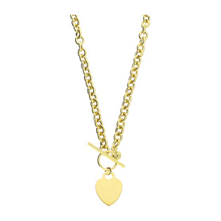 Naszyjnik pozłacany duże serce blaszka/rolo PW434-1 GOLD próba 925