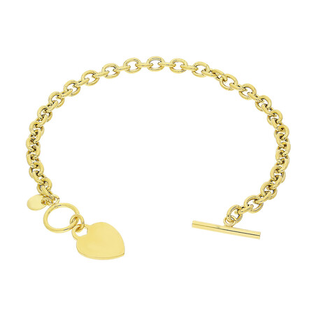 Bransoleta pozłacana serce blaszka/rolo PW434 GOLD próba 925