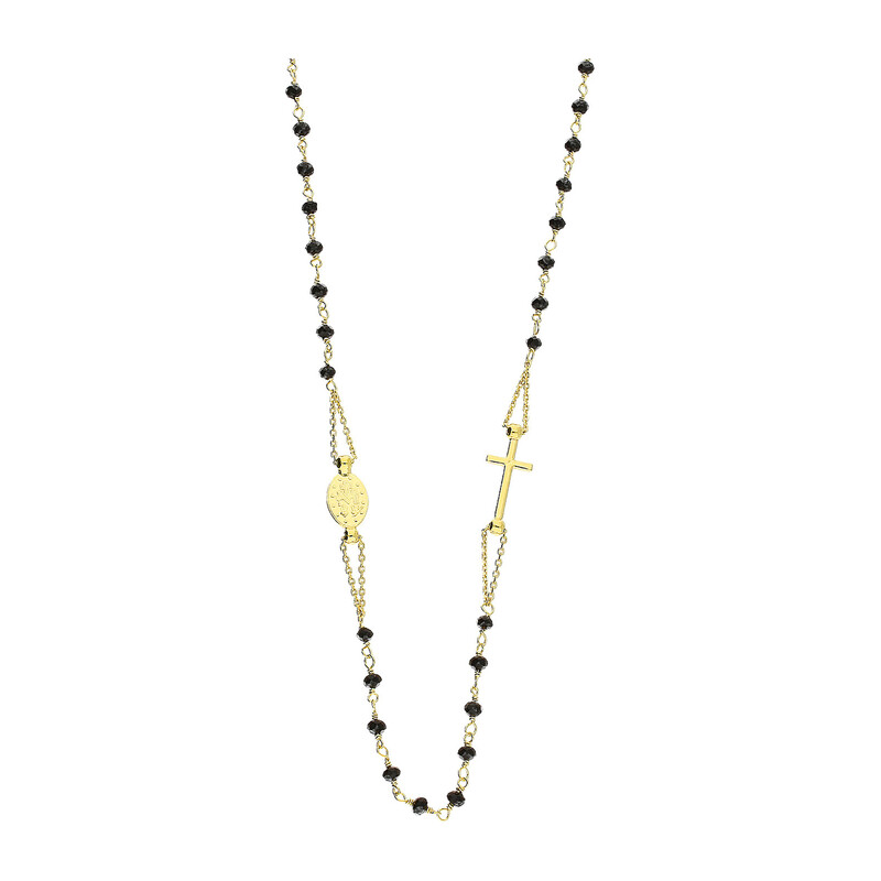 Naszyjnik pozłacany różaniec z paciorkami PW436-2 GOLD próba 925