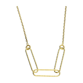 Naszyjnik pozłacany owalne grawerowane ramki/anker PW476 GOLD próba 925