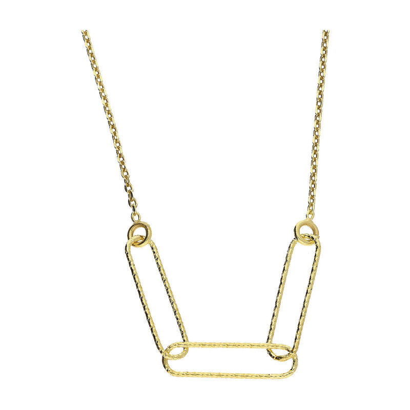 Naszyjnik pozłacany owalne grawerowane ramki/anker PW476 GOLD próba 925