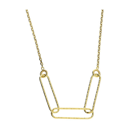 Naszyjnik pozłacany owalne grawerowane ramki/anker PW476 GOLD próba 925