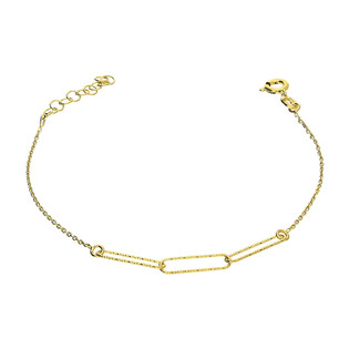 Bransoleta pozłacana owalne grawerowane ramki/anker PW476 GOLD próba 925