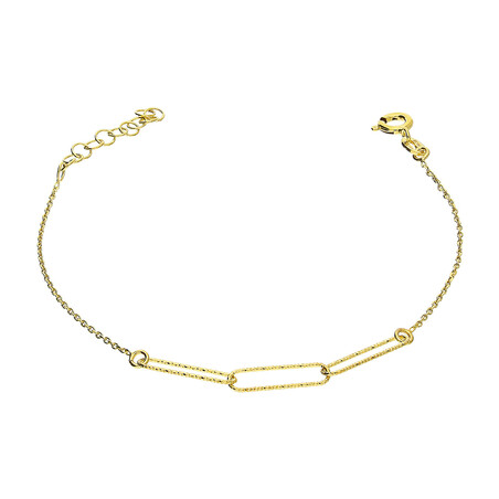 Bransoleta pozłacana owalne grawerowane ramki/anker PW476 GOLD próba 925