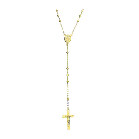 Naszyjnik złoty różaniec z gładkimi paciorkami PW498 próba 585