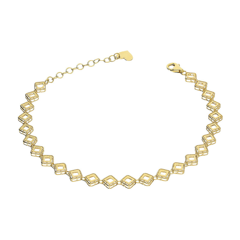 Bransoleta złota puste romby  S3 PB-408 próba 585