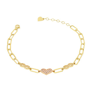 Bransoleta złota serce i infinity z cyrkoniami/charming S3 PB-5902 próba 585
